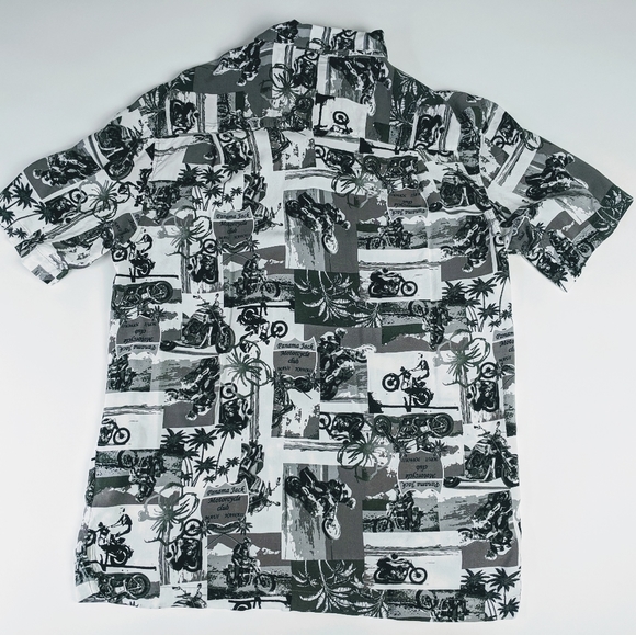 Panama Jack Motorcycle Club Mens Hawaiian Shirt - Picture 4 of 6